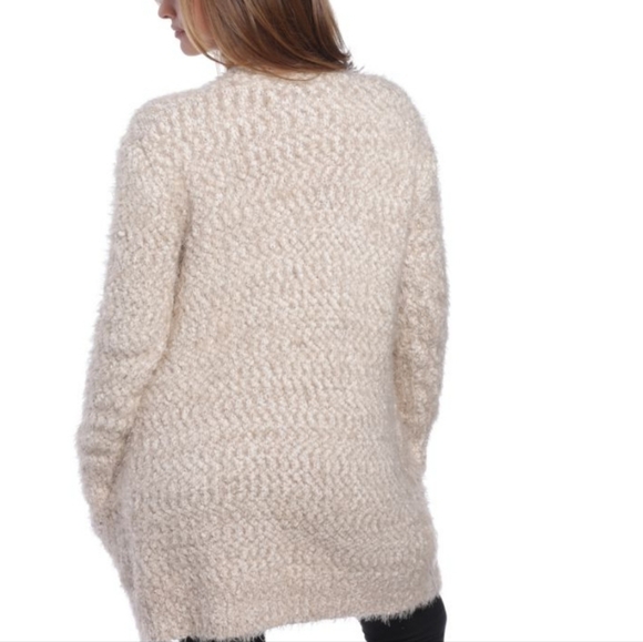 Chelsea & Theodore Long Sleeve Open Eyelash Cardigan With Pockets Size Small - Picture 4 of 12